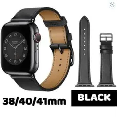 Apple Watch バンド 合皮 38/40/41mm ブラック