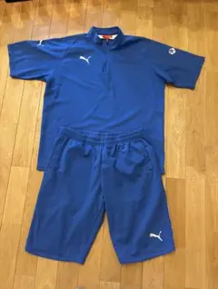 Puma 青 半袖ハーフパンツスウェットセットアップ　XOサイズ