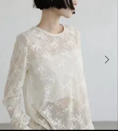 NOKCHA back lace sheer tops 長袖 - メルカリ