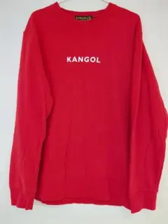 KANGOL カンゴール ビッグロゴバックプリント 縦ロゴ トレーナー　L　赤