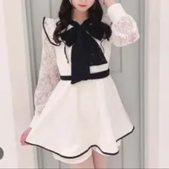 evelyn レースリボン ロンパース