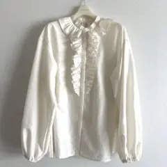 journal standard L’essageアイボリー フリル長袖シャツ