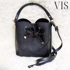 【VIS】2WAY ハートカットバッグ ブラック ショルダー
