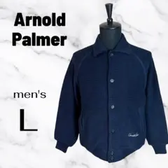 美品✨【アーノルドパーマー】ウールジャケット　厚手　ロゴ刺繍　ネイビー　L