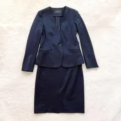 グリーンレーベルリラクシング　スーツセットアップ　ストレッチ　紺ネイビーS洗える