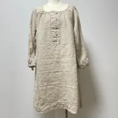 Chou Chou de maman F 麻 リネン ワンピース ベージュのサムネイル