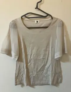 00‘s Vintage ベージュ シフォン袖 半袖archive Y2Kのサムネイル