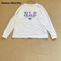 Samansa Mos2 blue ロゴ ロンT