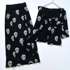 【希少90s】ヒステリックグラマー　スカル総柄セットアップ ワンピース風 y2k