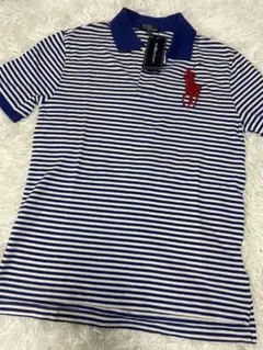 Polo by Ralph Lauren 青白ボーダーポロシャツ新品サイズs相当