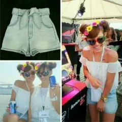 rienda◇完売 デニムリボンショートパンツ