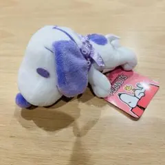 スヌーピー　ロゴリボンマスコット　ぬいぐるみ　パープル