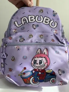LABUBU キャラクター リュック 紫 4点セット