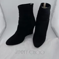JIMMY CHOO スエード ウェッジソール ブーティ ブラックのサムネイル