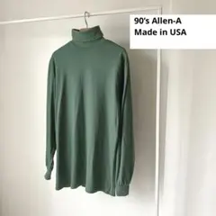 【USA製・美品】90s Allen A無地 ハイネックTシャツ ロンTのサムネイル