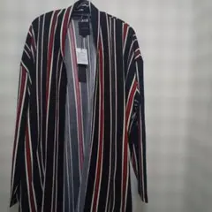 ロシェル ストライプ柄 ロングカーディガンL マルチカラー カジュアル