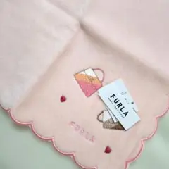 フルラ　タオルハンカチ　ピンク