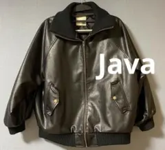 Java リブタートル　フェイクレザー　オーバーサイズジャケット　ジャバ