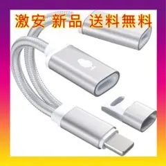 激安送料無料❗️ イヤホン 変換ケーブル 2in1 変換アダプター 充電/音楽再生