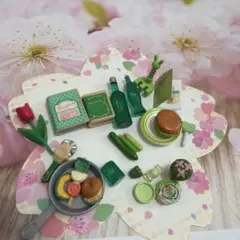 シルバニアファミリーリーメントグリーン系小物お花本22