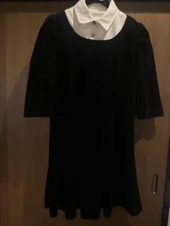 【dazzlin】ブラック 七部袖 ミニワンピース M