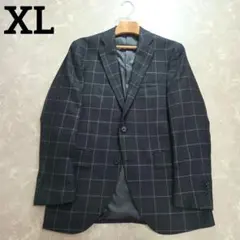 【未使用級】スーツカンパニー　鹿の子　ウインドウペンチェック　ブラック　XLのサムネイル