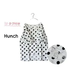 〈タグ付き〉hunch/ハンチ 袖口シアー切替ドット柄カットソー ホワイトのサムネイル