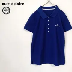 【美品】marie claire　マリクレール　ポロシャツ　ゴルフ　青　紺　半袖のサムネイル