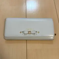 サマンサタバサ 財布 長財布 水色 パステルブルー