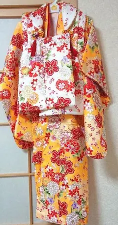 七五三着物　被布コートセット　黄色