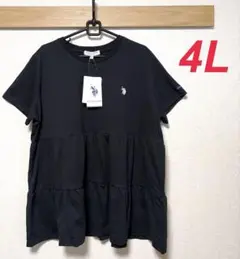 新品　しまむら　U.S POLO ASSN ティアードTシャツ　ブラック　4L