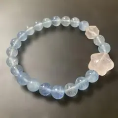 最終値下げ‼️透明感アクアマリンと星型ローズクォーツ天然石ブレスレット