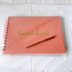 ✴️ゲストブック 芳名帳 ゲストサインブック ペン付き　ピンク