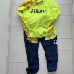 ATHLETA ピステ上下セット 蛍光イエロー/ネイビー 140