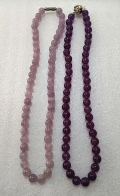 アメジストネックレス　天然石　２組