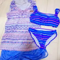 水着　4点セット　ビキニ　タンキニ　フード付き　メッシュ　ショーパン　着痩せ