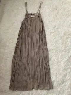 ディスコート プリーツ キャミワンピース ボタニカル柄 フリーサイズ