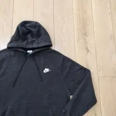 US古着 NIKE ナイキ プルオーバーパーカー スウッシュ刺繍 M ブラック