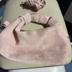 ピンクシンプル ハンドバッグ 紐付き