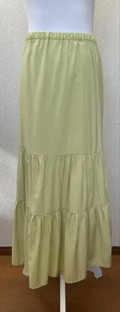 LOWRYS FARM エアリーティアードフレアスカート グリーン 950909