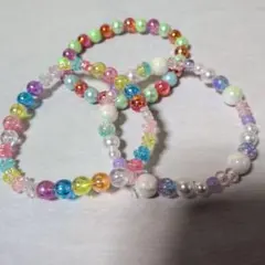 カラフルビーズブレスレット3本セット
