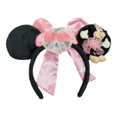 ディズニー　マスコット付き　ミニー　ピンク　リボン　カチューシャ　レア