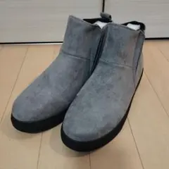 グレー サイドゴアブーツ スエード素材