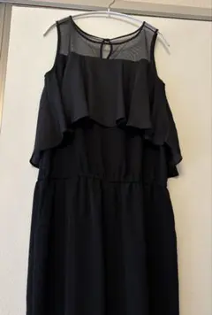 【匿名配送】Ray BEAMSブラック ノースリーブ フリルロンパース
