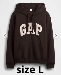 新品 完売品★GAP フード付き ロゴ パーカー トルココーヒー ブラウン L