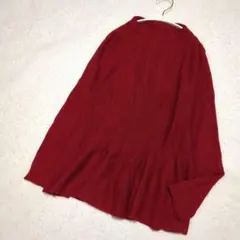 日本製 Clear Stream アンゴラ混 Aライン ニットチュニック 赤 М