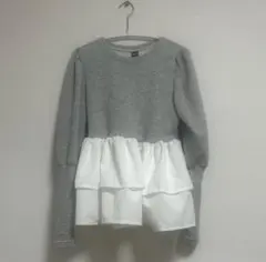 ペプラム　パフスリーブ　カットソー