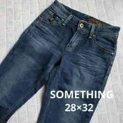 ☆美品☆SOMETHING　EDWIN　28×32　ストレッチ　ダークブルー