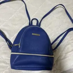 青いジッパー付きリュック