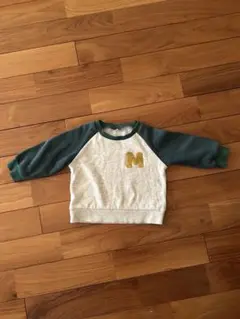 M刺繍ラグランスリーブトレーナー